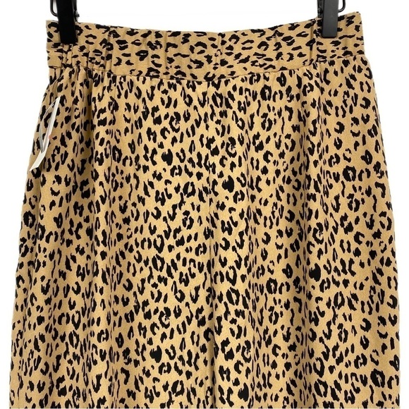 Nwt | Leith Leopard Print Tie Front Crop Flare Pants Size Medium - Picture 7 of 8